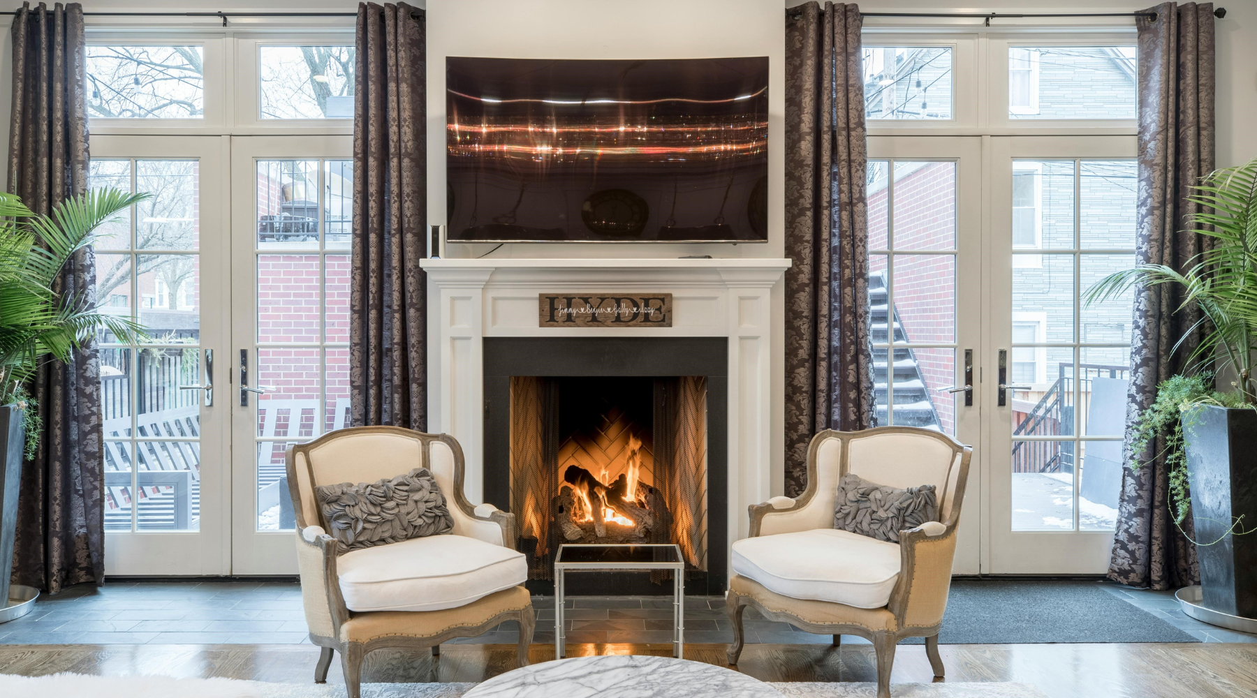 Fireplace in a living room